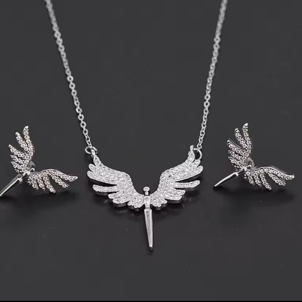 Angel Wings Stainless Steel Jewelry Set